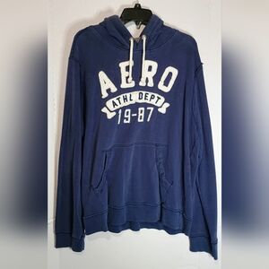 Vintage Y2K Aeropostale Navy Blue Women's Hoodie Size XL